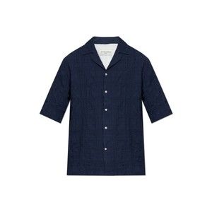 Officine Generale Relaxed-Fit Blue Shirt With Textured Pattern - NWT